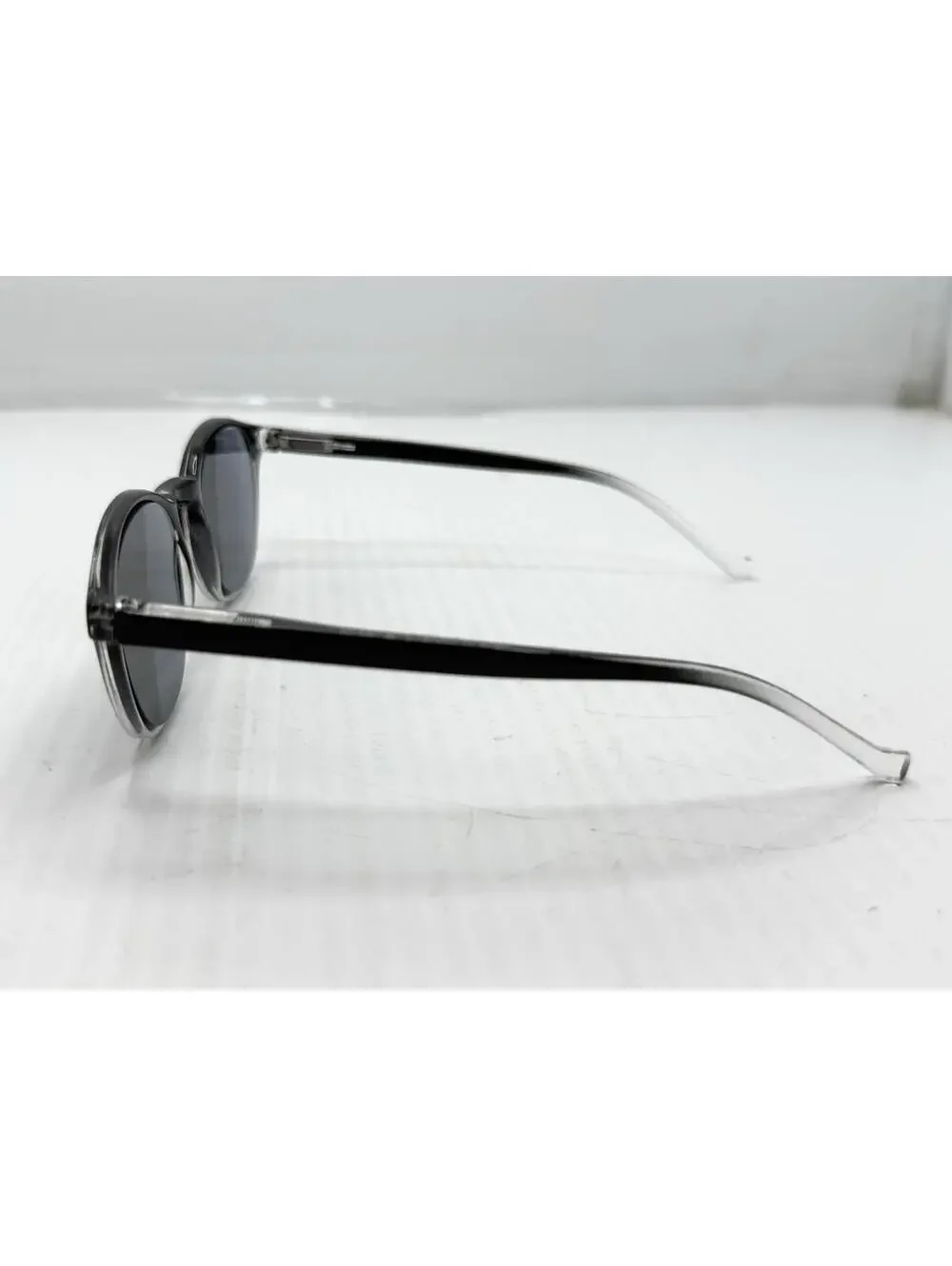 Round Sunglasses Black Clear Frame P3 Style Retro Frame Only